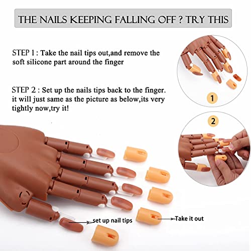 Deciniee Left Nail Hand for Acrylic Nails with Coffin Tips & 100 Reusable Tips