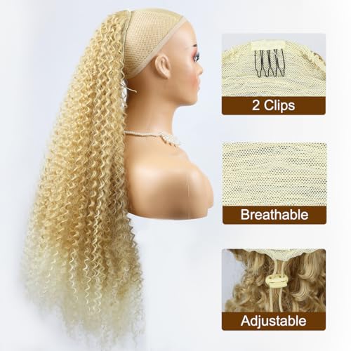 28 Inch Afro Kinky Curly Drawstring Ponytail Extension for Black Women