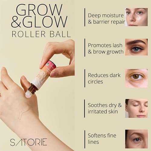 Satorie Organic Castor Oil Roll-On with Rose Quartz Roller, 2-Pack