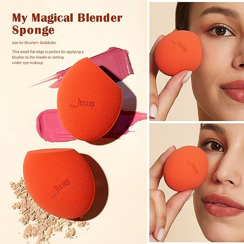 Jessup 3-Piece Makeup Sponge Set - Reusable Foundation Blenders for Face