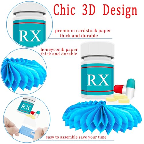 Nurse Theme Honeycomb Centerpieces - 12pcs Medical Party Decor