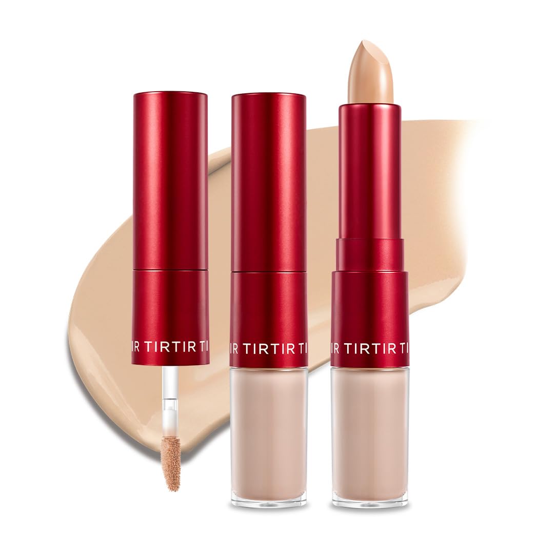 TIRTIR Glide&Hide Blurring Concealer - Creamy Dual Formula for Dark Circles & Wrinkles | #1N, 0.28 Oz