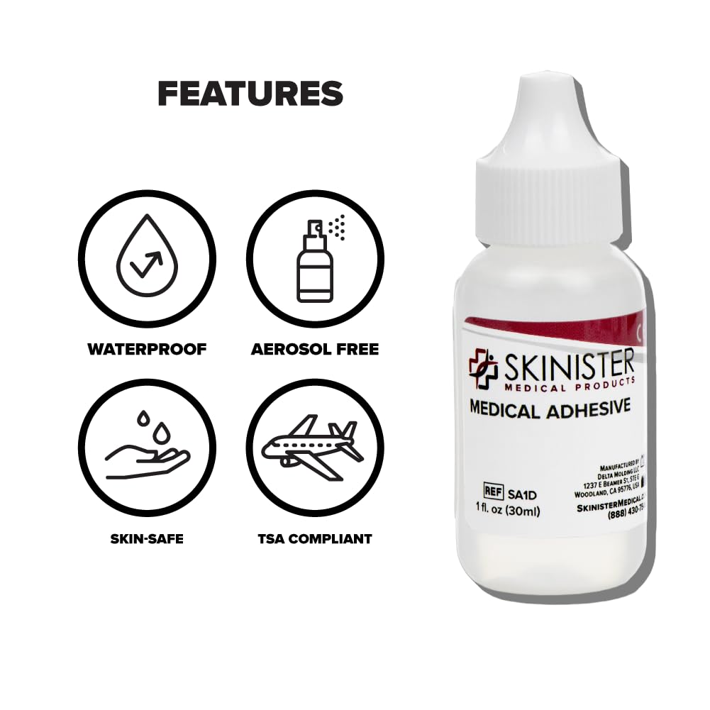 Medical Adhesive Dropper - Silicone Skin Glue for Ostomy Bags, Prosthetics & More | 1oz