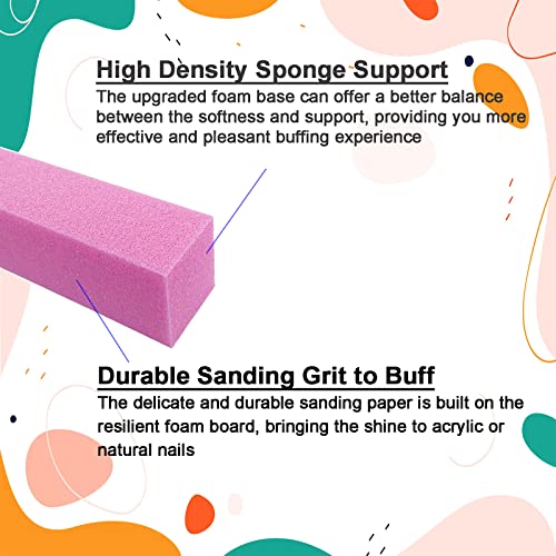 10 Pcs Medium Grit Nail Buffer Block Set for Acrylic & Natural Nails