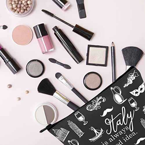 Italy Travel Gift Makeup Bag - Zipper Pouch for Cosmetics & Accessories