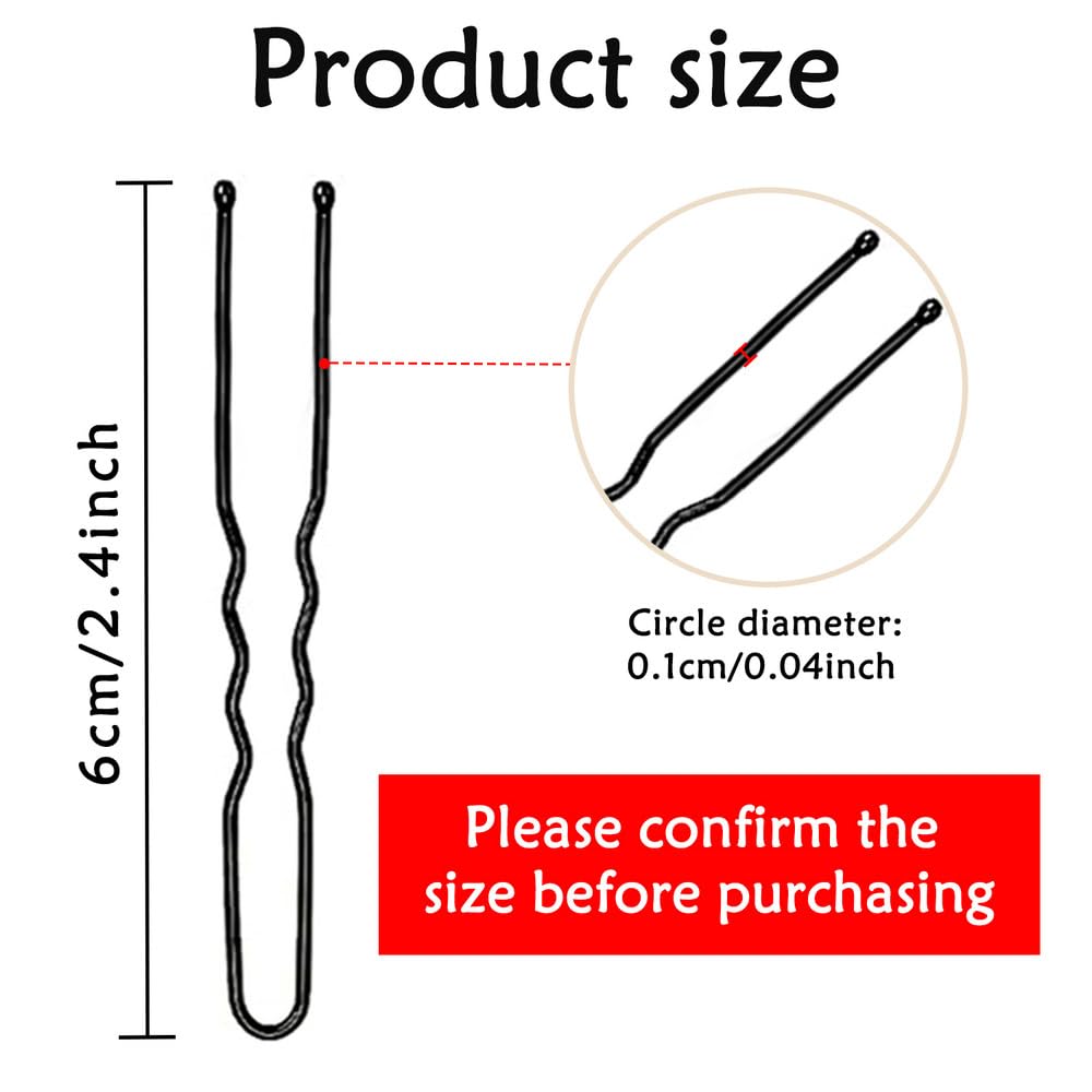 U Shaped Hair Pins - 330 Count Black Bun Pins for Women | 2.4 Inch Hair Accessories with Storage Box