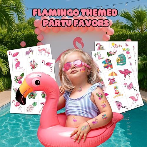 60 PCS Funny Flamingo Temporary Tattoos for Kids | Summer Party Favors