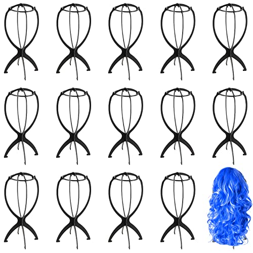 JEUIHAU 15-Pack 14.2-Inch Collapsible Wig Stand for Drying & Display