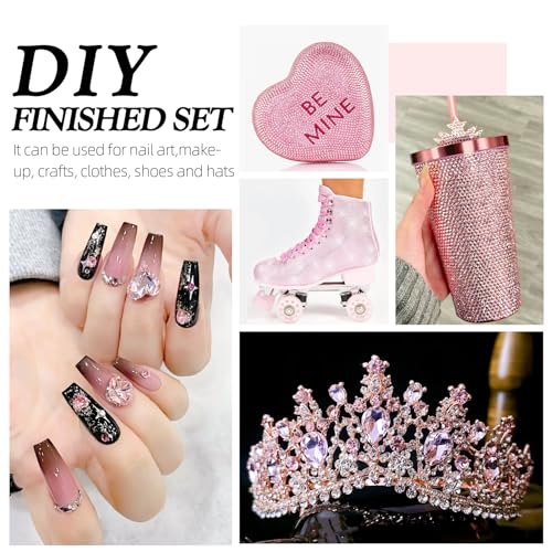 Pink Flatback Rhinestones SS16 (1440pcs) for Nail Art & Crafts