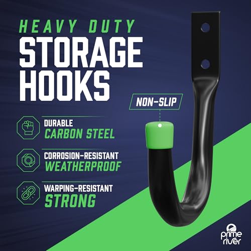 Heavy Duty Garage Storage Hooks - J-Hook Utility Hangers, 12-Pack