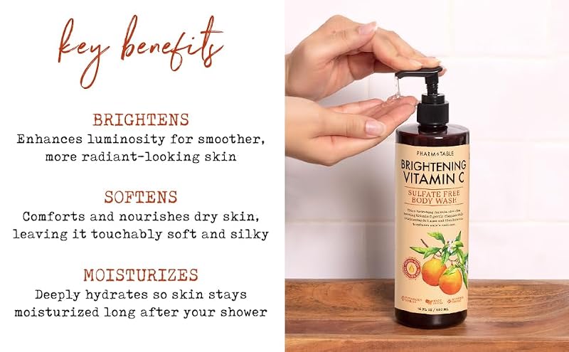 PHARM TO TABLE Brightening Vitamin C Body Wash - Orange