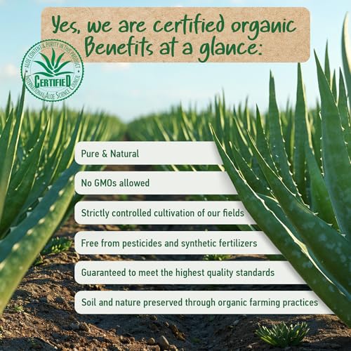 Soena Organic Aloe Vera Gel - 100% Natural Moisturizer for Face, Skin & Hair