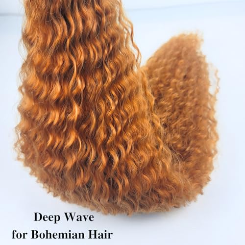 Gozill 24-inch Honey Blonde Boho Braiding Hair, Deep Wave Synthetic Crochet