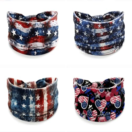 Winthrop 4-Pack Patriotic Wide Elastic Headbands - Dark Flag Designs