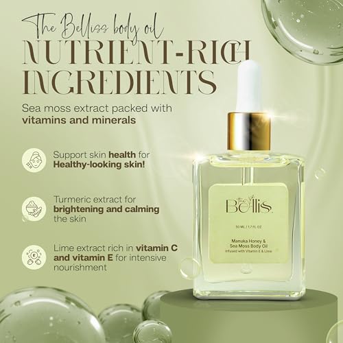 Hydrating Body Oil with Manuka Honey & Sea Moss - Nourishing Shower Oil, 1.7 fl oz