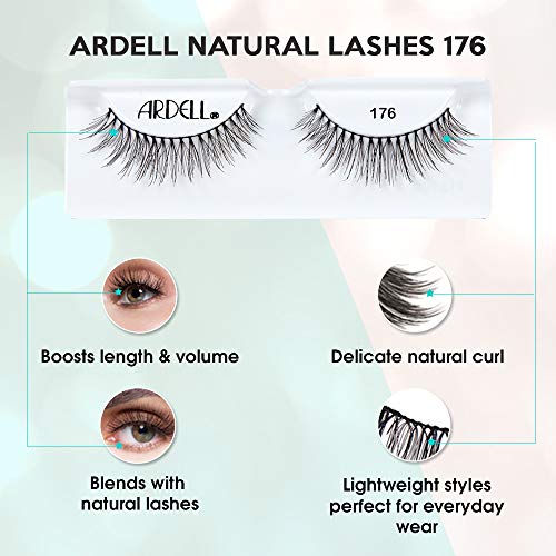 Ardell Natural 176 False Eyelashes - Natural Look, 4 Pack