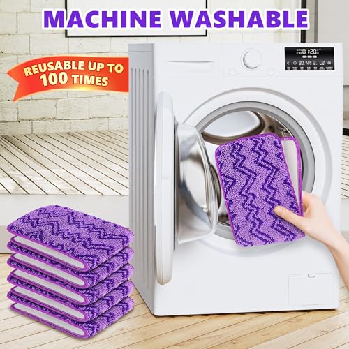 Reusable Microfiber Mop Pads for Swiffer PowerMop - 6 Washable Refills