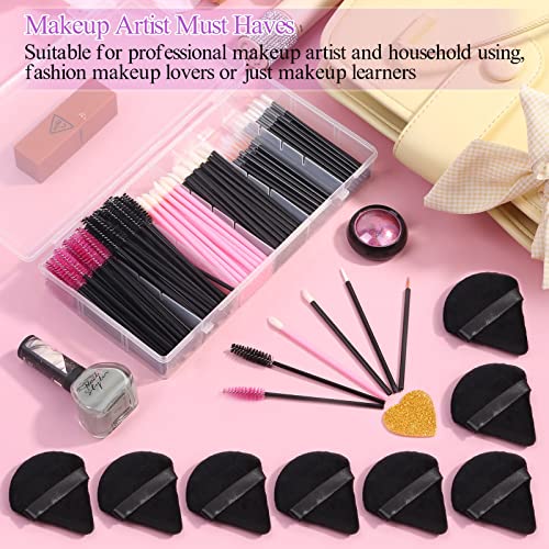248 Pcs Disposable Makeup Applicator Kit with Triangle Puffs - White