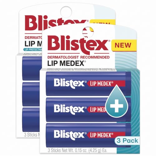 Blistex Lip Medex Stick 0.15 oz - Pack of 3, Hydrating Medicated Lip Balm with Cooling Relief