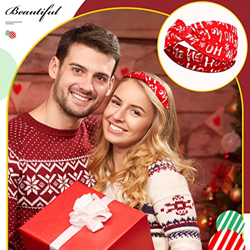 9 Pcs Christmas Twisted Headbands - Wide Elastic Holiday Hair Accessories