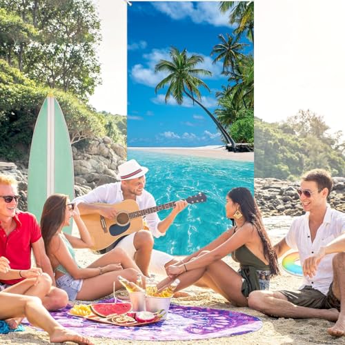 Tropical Beach View Door Banner - Summer Party Backdrop 35x71