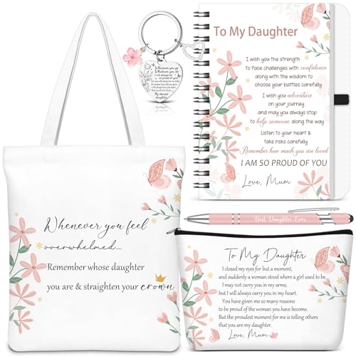 To My Daughter 5-Piece Inspirational Gift Set with Tote and Notebook