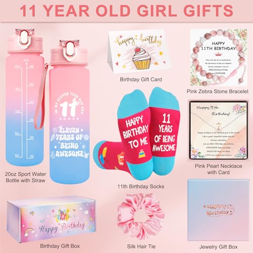 Unique 11th Birthday Gift Set for Girls - 7 Piece Collection