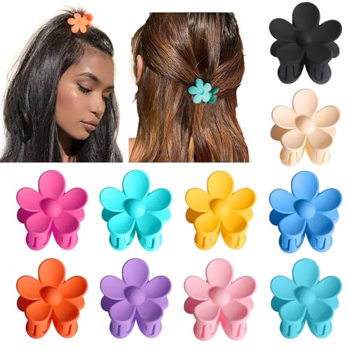 Palksky 10 PCS Small Flower Hair Claw Clips for Women & Girls