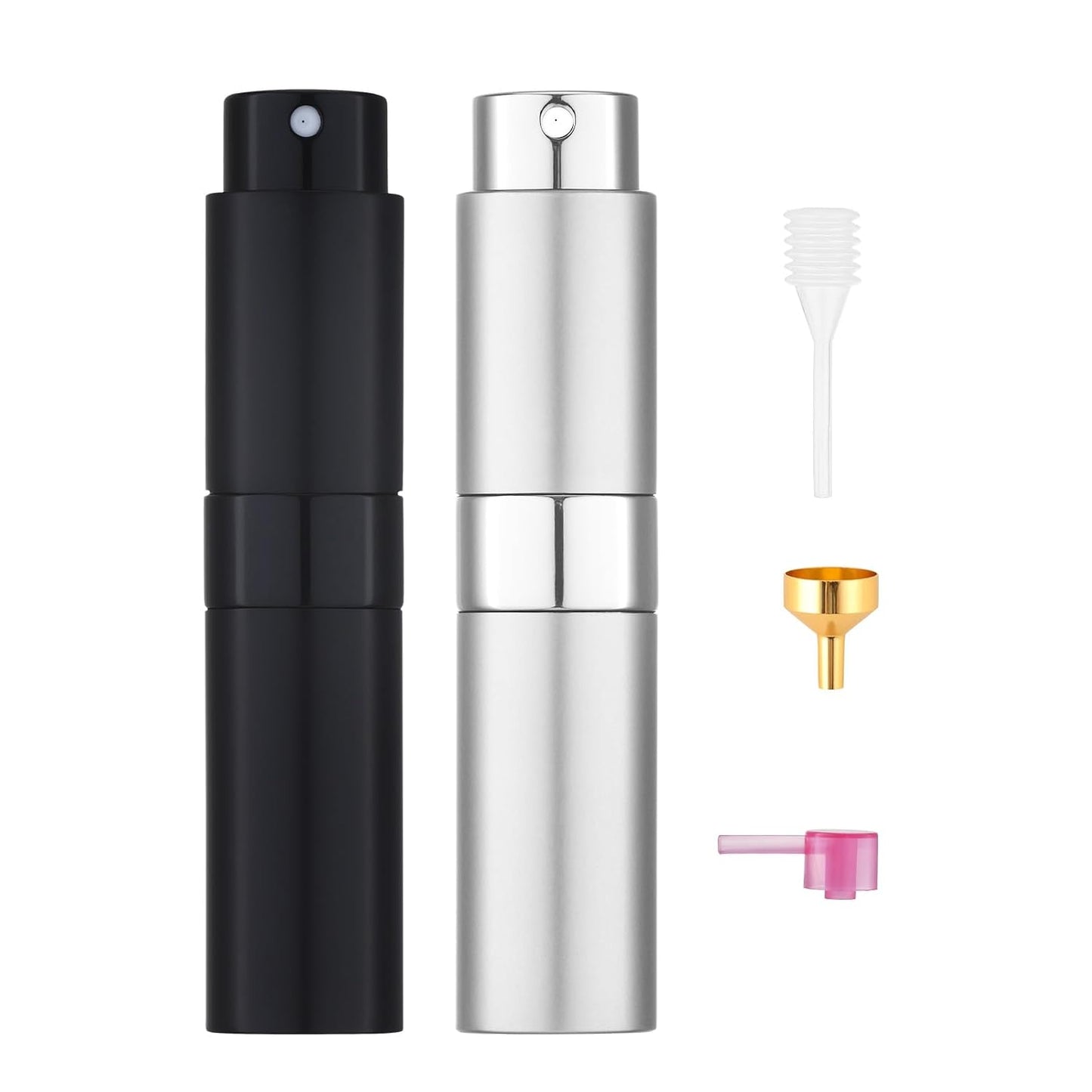 Tekson Travel Perfume Atomizer - Refillable Mini Cologne Spray Bottle | Portable Black Aftershave Dispenser (8ml)