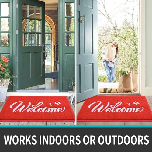 T.HENV Waterproof Christmas Door Mat - All-Season 32x20 Low Profile Entrance Mat
