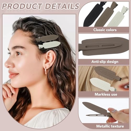 12 Pcs No-Crease Metal Hair Clips for Women - 2.8 Inch Bangs Accessories