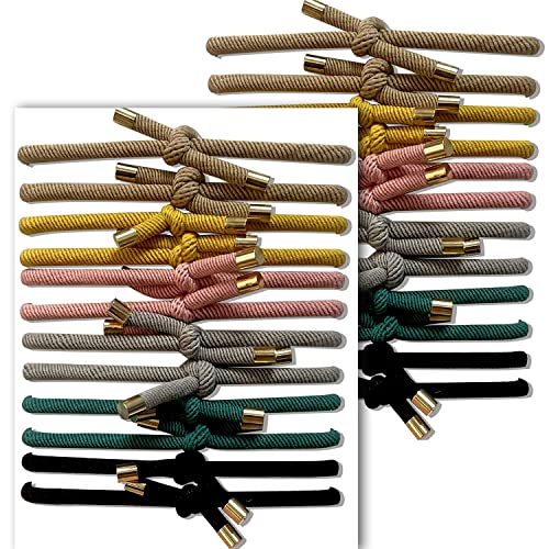 UDeBe Slide-Proof Knot Hair Ties - Gentle Elastic Hair Bracelets, 24 Pack
