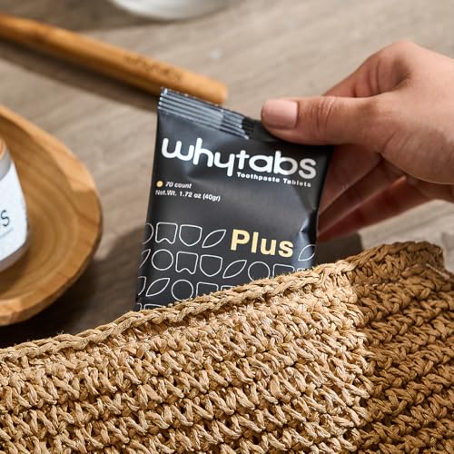 WhyTabs Plus+ Refill Toothpaste Tablets with 5% Nano-Hydroxyapatite, Probiotics & Travel Bag