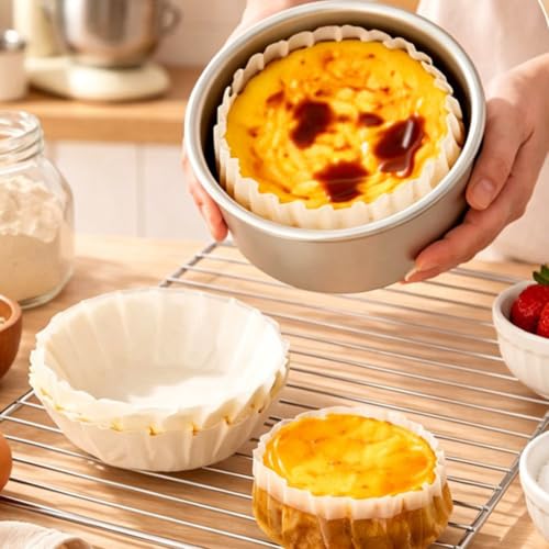 50pcs Non-Stick Disposable Baking Parchment Paper Liners - 5 Inch