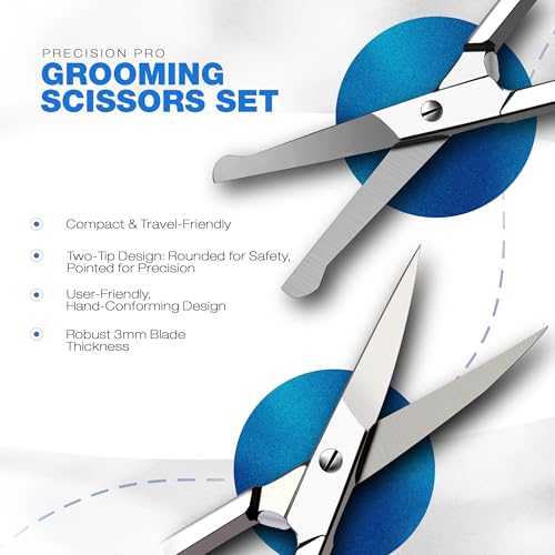 TwinPrecision Eyebrow Scissors For Women - Stainless Steel Small