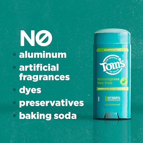 Tom's of Maine Natural Deodorant, Lemongrass Tea Tree, 3.25 oz (2 Pack)