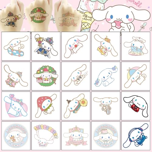 20 Sheets Cinnamoroll Temporary Tattoos - Fun Party Favors & Gifts