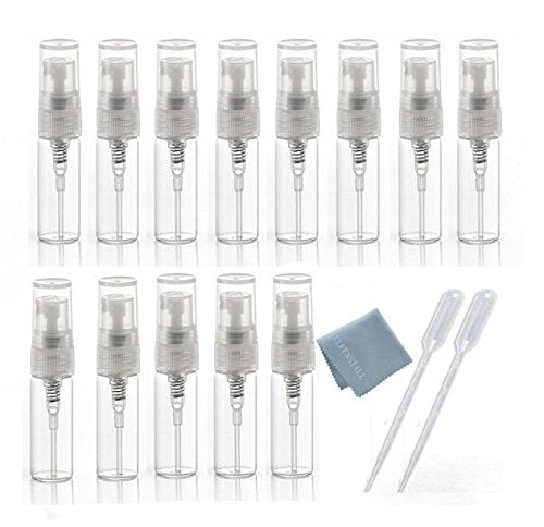 Mini Clear 3ml Fine Mist Atomizer Spray Bottles - 10pcs Refillable Glass Perfume Sample Set | Travel Makeup Tool