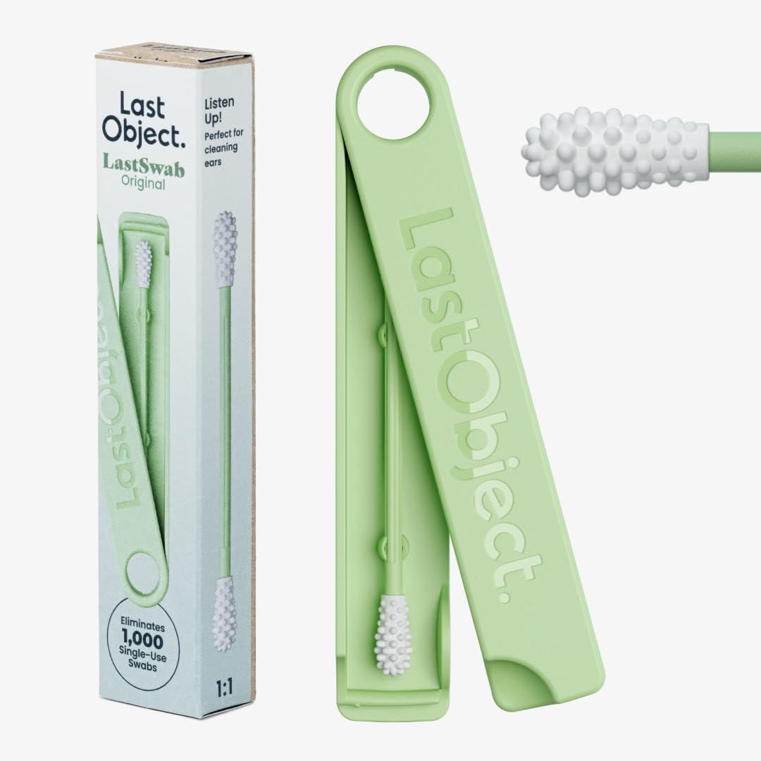 LastSwab™ Reusable Silicone Cotton Swabs - Eco-Friendly Ear Cleaning Q-Tips | Washable, Travel Case, Red