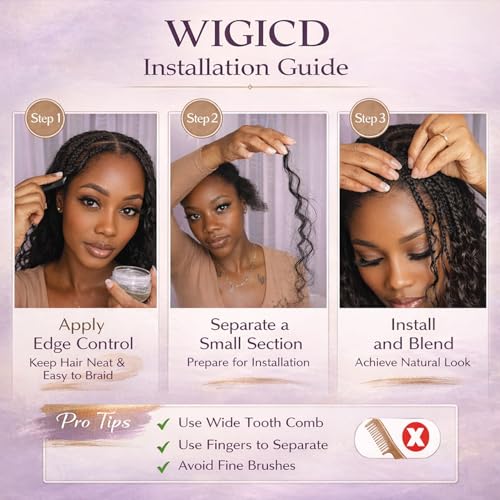 WIGICD 20-Inch Deep Wave Bulk Braiding Hair for Boho Knotless Braids