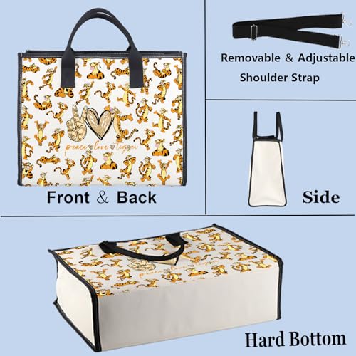 Tiger Print Makeup Bag - Waterproof Canvas Cosmetic Zipper Pouch