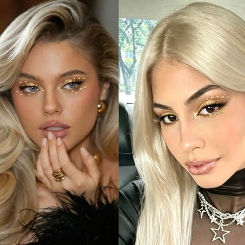 Gold Face Gem Stickers for Rave & Festival Makeup - 3 Sizes