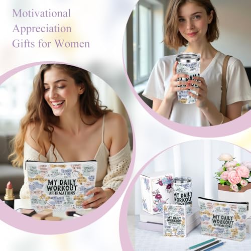 My Workout 0842 Inspirational Gift Set for Women - 20oz Tumbler, Makeup Bag, Notebook & Pens