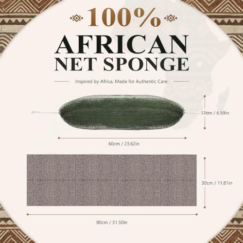 African Net Sponge 4 Pack - Deep Exfoliating Shower Scrubber
