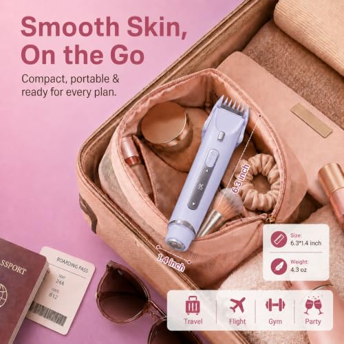 OGLEA Purple Bikini Trimmer for Women, Electric Razor for Sensitive Areas