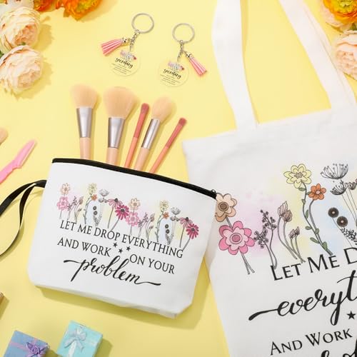 Sieral Secretary Gift for Women - Floral Tote & Makeup Bag Set