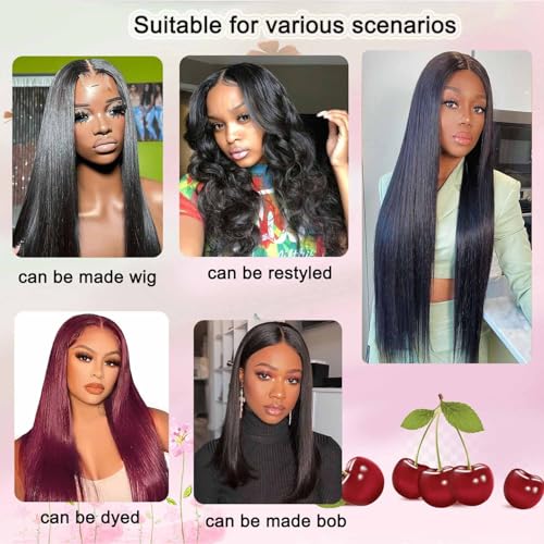 FancyCow 2x6 HD Straight Lace Closure, 10 Inch Brazilian Virgin Human Hair