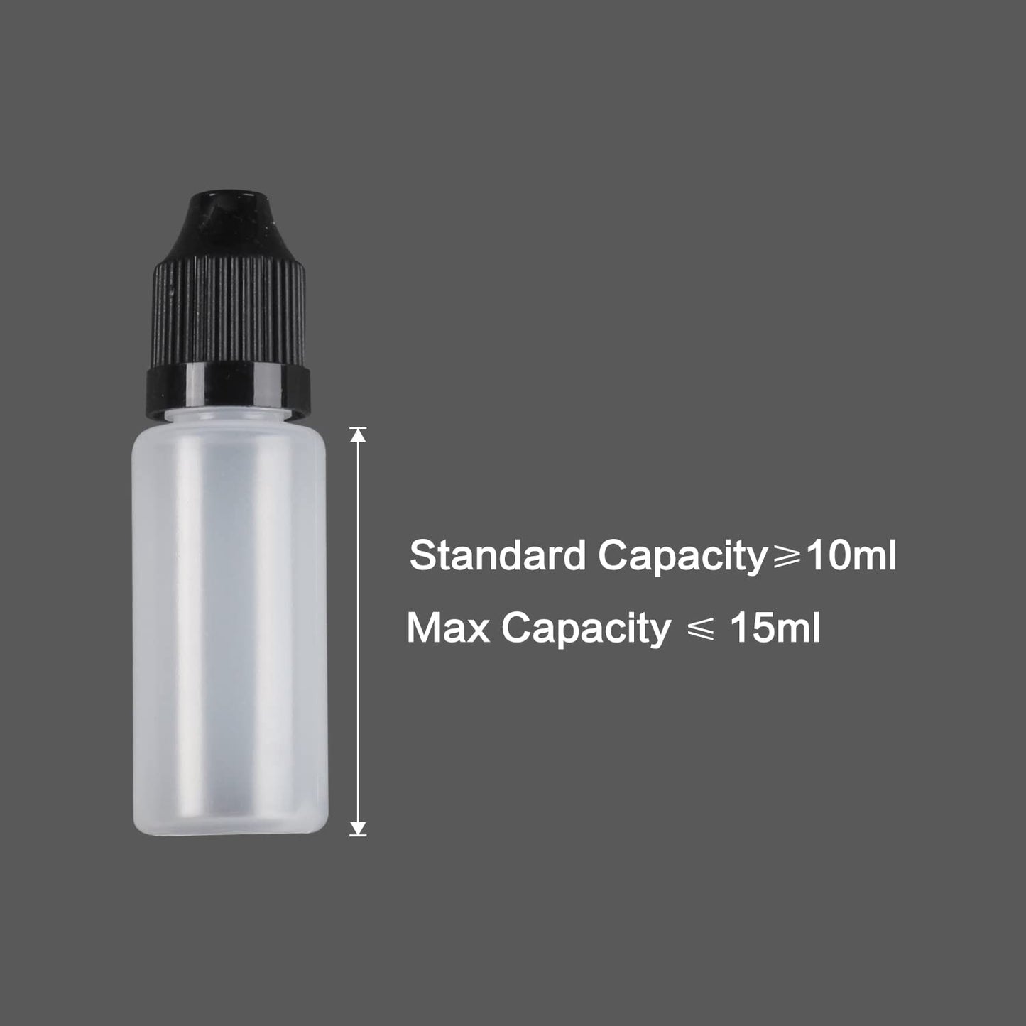 Eau 15ml LDPE Plastic Thin Tip Dropper Bottles, Small Empty Squeeze Dropper Bottles (50PCS, Black Caps), BPA Free