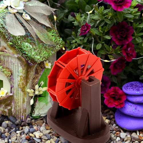 GOOHOCHY Mini Water Wheel Fountain Accessory - 3.54 Inch Decorative Prop for Indoor and Garden Fountains