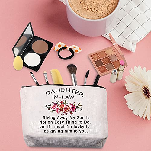 Daughter-in-Law Wedding Gift Cosmetic Bag - Keepsake Bridal Pouch